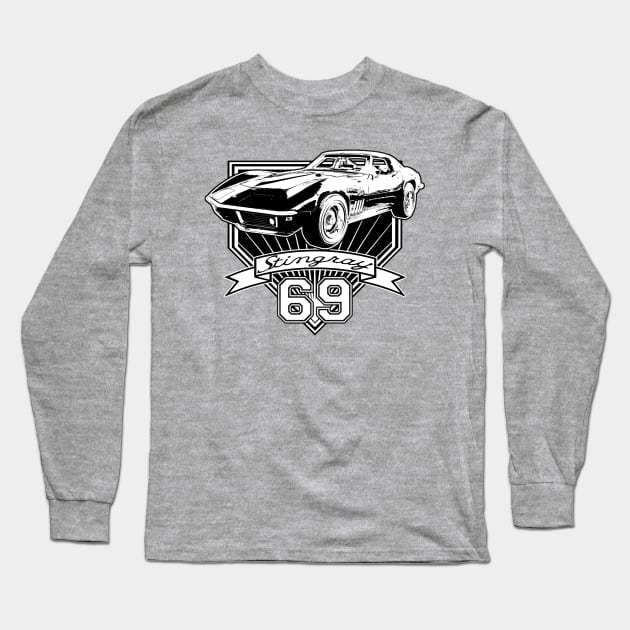 1969 Corvette Stingray Long Sleeve T-Shirt by CoolCarVideos